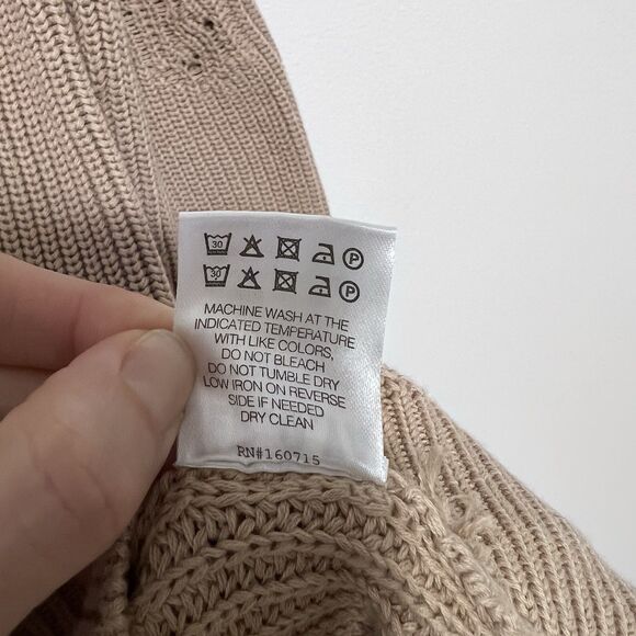 SER.O.YA Devin Oversized Tan Sweater Size XXS Distressed Cotton - Picture 8 of 9